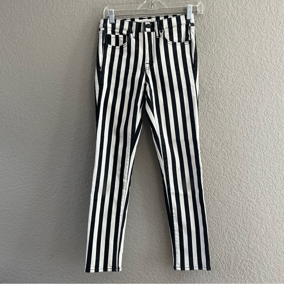 Nili Lotan Black & White Striped Jeans SZ 24 - Picture 2 of 10